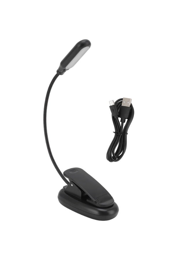 Mordely LED Desk Lamp with Clamp, Clip on Light Clamp Reading Light, USB Rechargeable Top Button Control LED Clip Table Lamp with 3 Light Sources, Creative Clip Light for Reading Study - Image 1